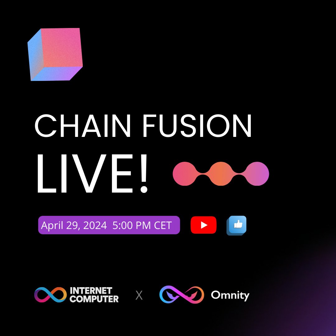🔔 Big event on the Omnity agenda! Join our founder @louisliubj alongside Kyle Langham (@kylelangham) on this upcoming #ICP Talk, live on @dfinity's YouTube channel. Discover how we're enabling interoperability for #Bitcoin's #Runes tokens, powered by ICP tech and our
