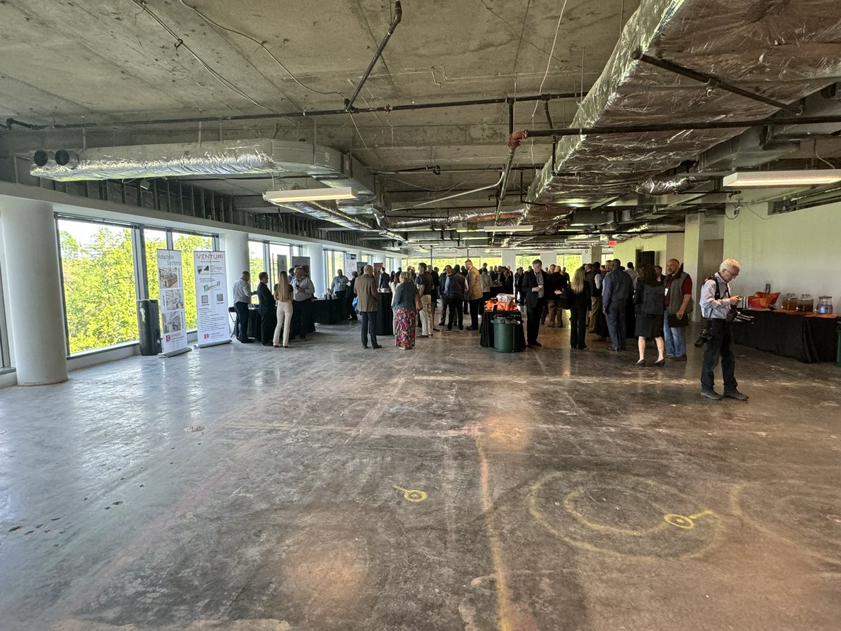 A great use of an unfinished floor of an office building, the Mid-Atlantic Life Sciences Meeting in Rockville, MD, fosters dynamic discussions on regional partnerships, epitomizing the spirit of #MasonNation.