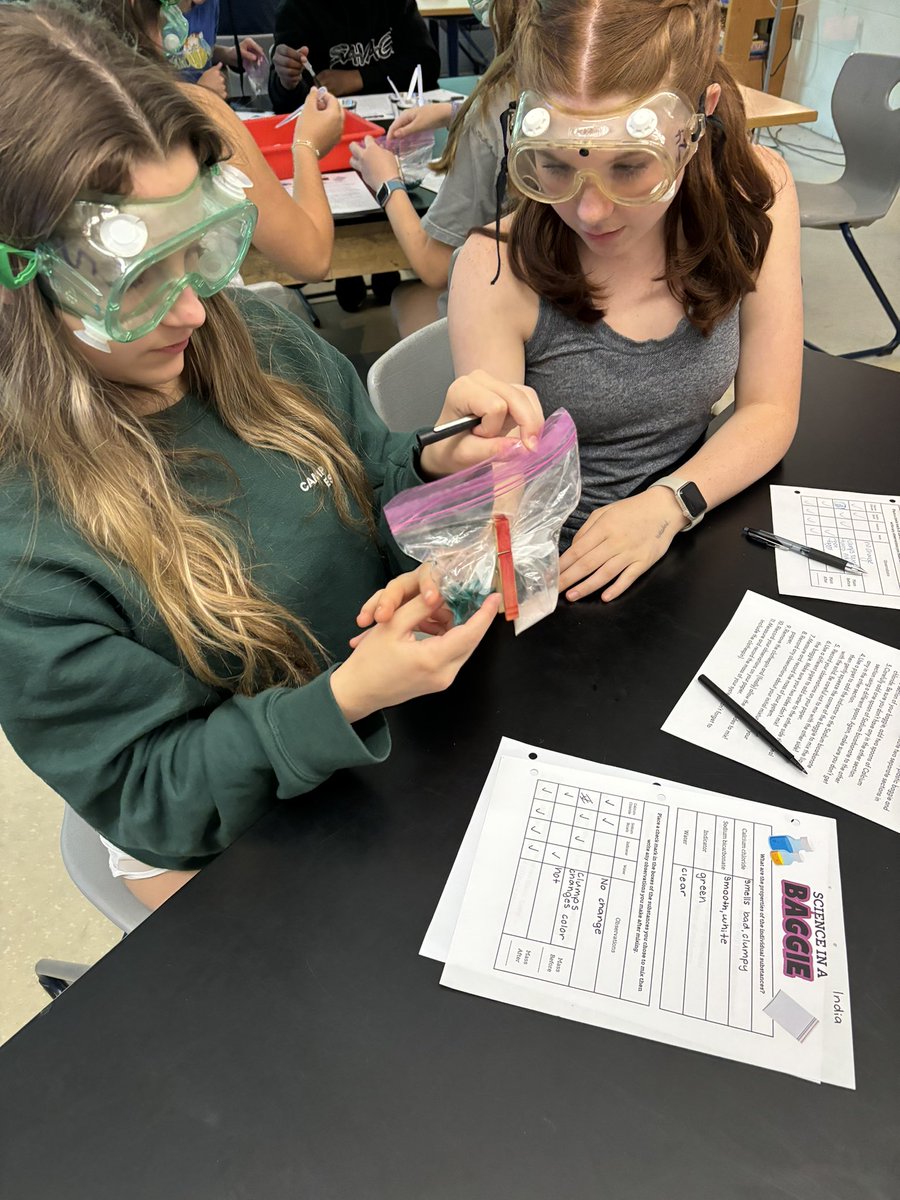 AMSTI_UM's tweet photo. One student said it best, “You know it’s going to be a good day when the goggles are out.” It is a great day for chemical reactions in Ms. Giffin’s class at @HomewoodMiddle! @AMSTI4all @AlabamaAchieves @HomewoodSchools https://t.co/pMXbu9I9gq