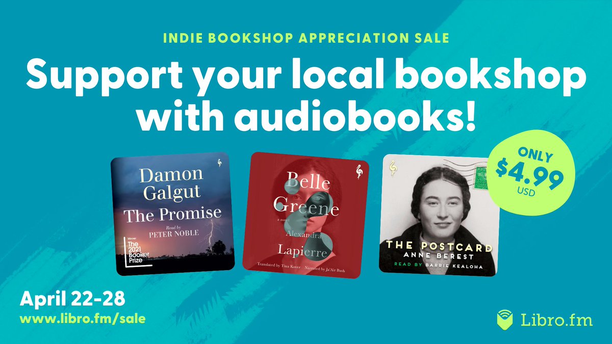 Bulk up your TBR during @librofm's Indie Bookshop Appreciation Sale, featuring some of our bestselling audiobooks for $4.99! 🎧📚 Shop the sale now through the 28th—head to this link to get started: libro.fm/sale
