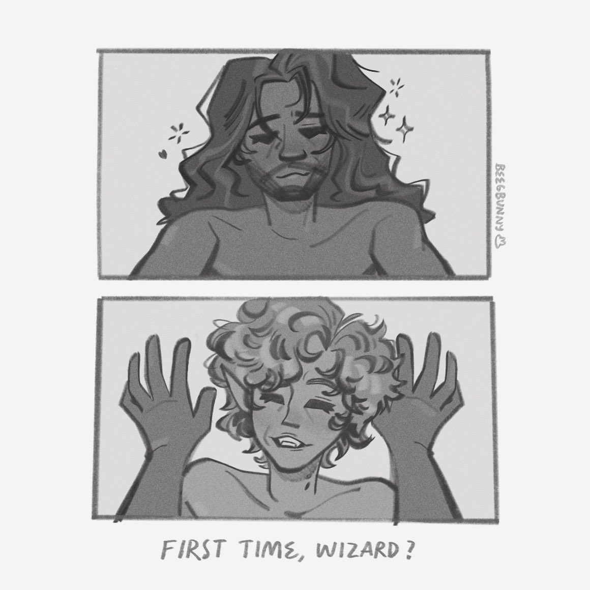 Um my hand slipped ✍🏻 im sure astarion teases gale all the time, their dynamic is so cute :) 

#Astarion #GaleofWaterdeep #bloodweave #bg3 #BG3fanart #BaldurGate3