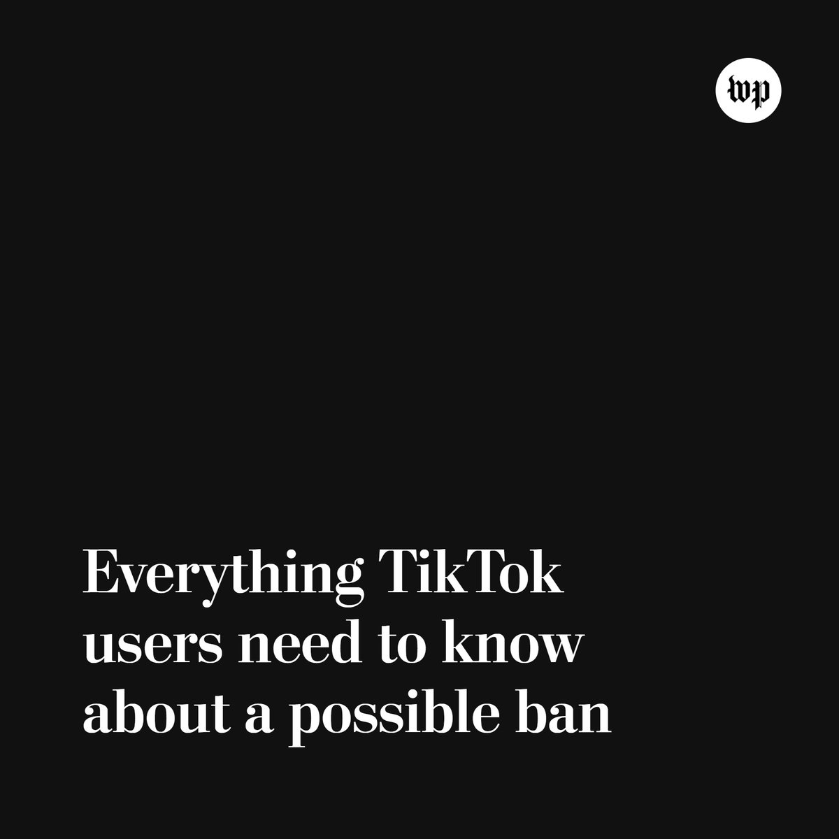 American officials have been warning about the risks of TikTok, but it has been mostly talk — until now.

A bill, signed into law today by President Biden, will give the U.S. government the authority to try to ban the app.

Here’s what you need to know. wapo.st/3WbPxoQ