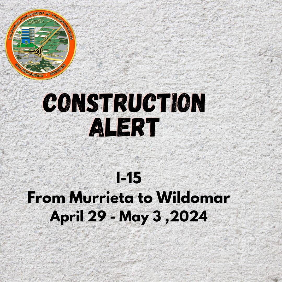 RIVCO: 🚧 Daytime work continues next week. Commuter access remains Drive safely and plan your route accordingly! See alert for more. details ➡️ conta.cc/4aOlOXI #Caltrans8