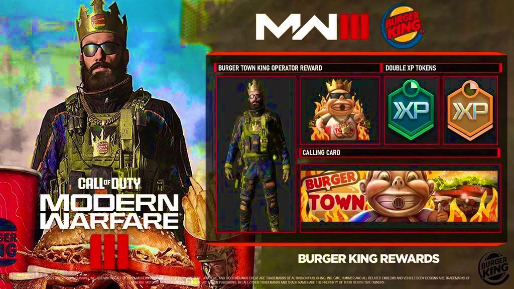 Burger King X MW3 rewards are here! 🍔 Unlock the latest Burger King SKIN Bundle for Modern Warfare 3 today. Find it here: codskins.shop/products/new-m…