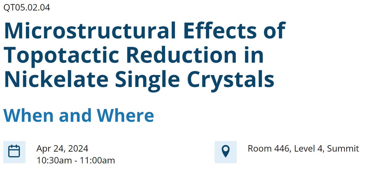 I am excited to give my invited talk today at 10:30 am at the 2024 MRS Spring meeting. #S24MRS!

I will present our recent work @mpifkf,  in the 'Advances in Detection Methods for Emergent Phases in Quantum Materials' symposium.
#electronmicroscopy
#quantummaterials
#nickelates