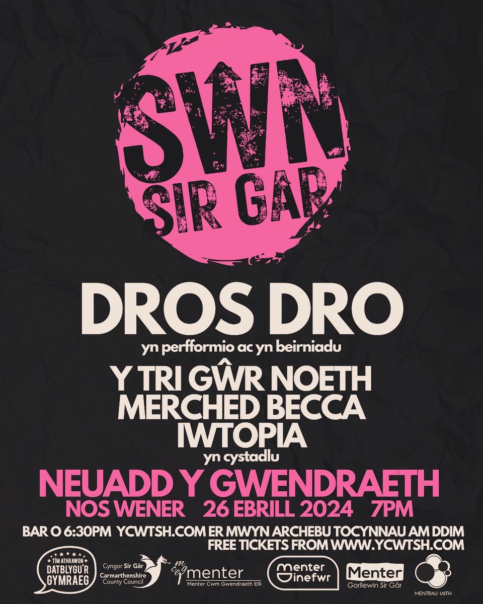 MenterCwmGwendraethElli (@mentercge) on Twitter photo Y Tri Gwr Noeth yn barod ar gyfer nos Wener!
Diolch <a href="/meigwynedd/">Mei Gwynedd</a>
ycwtsh.com am docyn am ddim! Y Tri Gwr Noeth yn barod ar gyfer nos Wener!
Diolch <a href="/meigwynedd/">Mei Gwynedd</a>
ycwtsh.com am docyn am ddim!