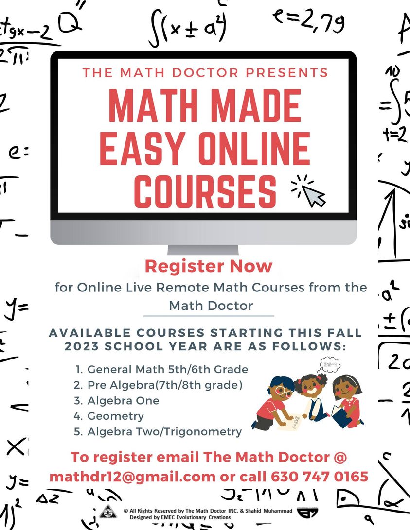 #BlackMuslimBusinesses Network Connect w/ @ShahidMathdr12  Having math difficulty? Why not call the Math Doctor to bring you or your children the medicine? | Global Network. Global Advancement. Visit bit.ly/TheMathDoctor today! #ThePlugRoom #CommunityDevelopment #MOEtoday