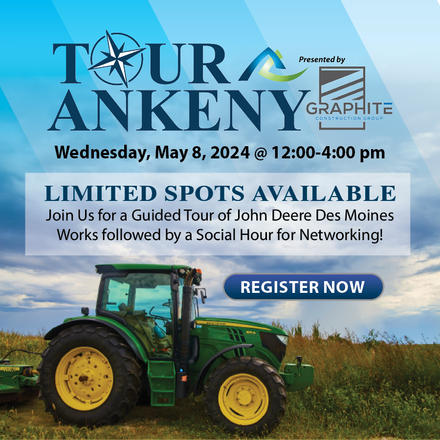 🚜 2 WEEKS AWAY! 🚜 Tour Ankeny presented by Graphite Construction Group is right around the corner. Registration spots are still available but filling up fast. Sign up today! web.ankeny.org/events/TourAnk…