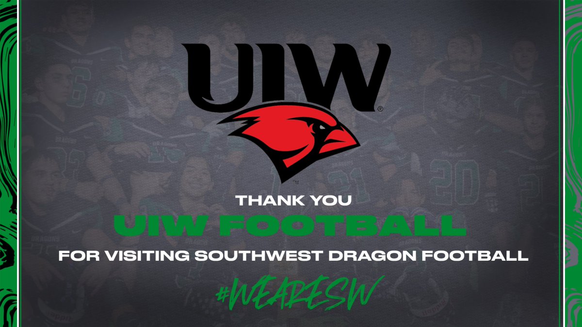 Thank you to @UIWFootball and @CoachCav10 for stopping by and visiting Dragon Football. We have some exciting players on campus that are ready to play at the next level. #WeareSW #RecruitSW #AAAO