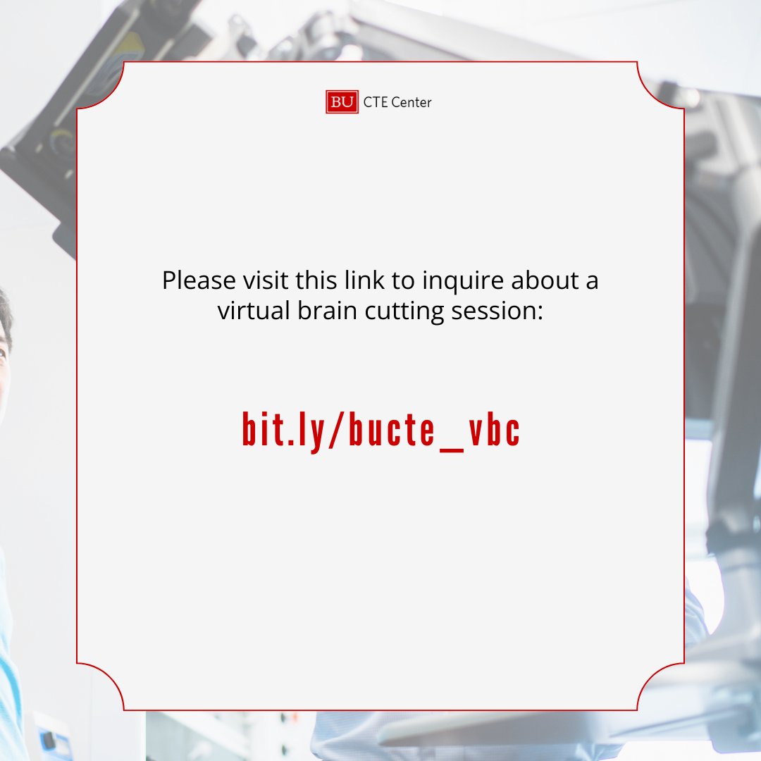 Learn more about the inquiry process to take part in one of our virtual brain cutting sessions. Visit bit.ly/bucte_vbc to send an inquiry.