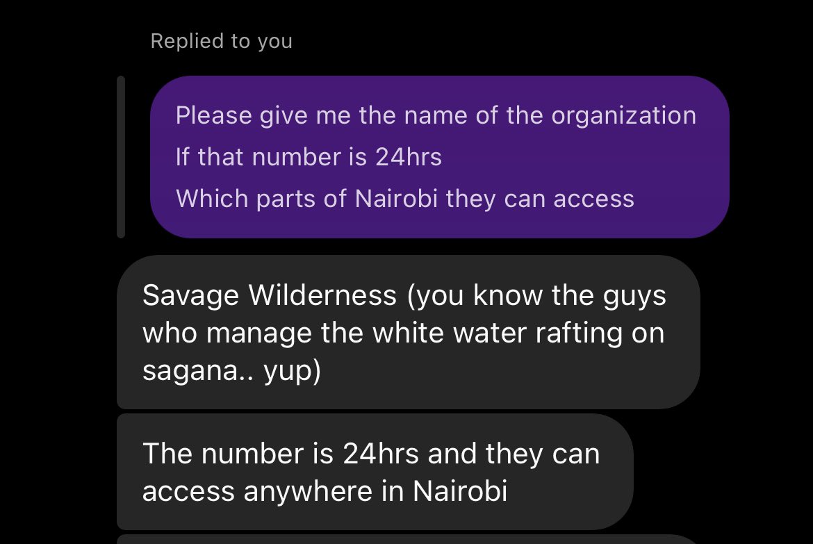 Watuuuu!
I've received this via DM
There's an organization called Savage Wilderness that's willing to assist with evacuations. In case you or anyone you know might need assistance 
Please call James on 0702008024 
24hrs 🙏🏾🙏🏾