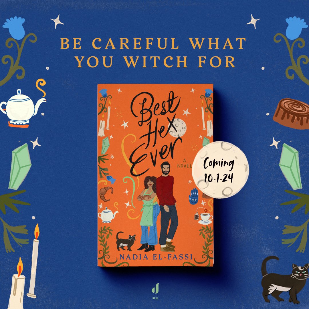 The #CoverReveal of this cosy and spicy witchy rom-com continues... 🕯️ #BestHexEver by @chronicles_of_n will be out in the US on 1st October!

Dina Whitlock, a pastry kitchen witch with her own cafe is cursed to hurt those who fall in love with her... which is exactly what…