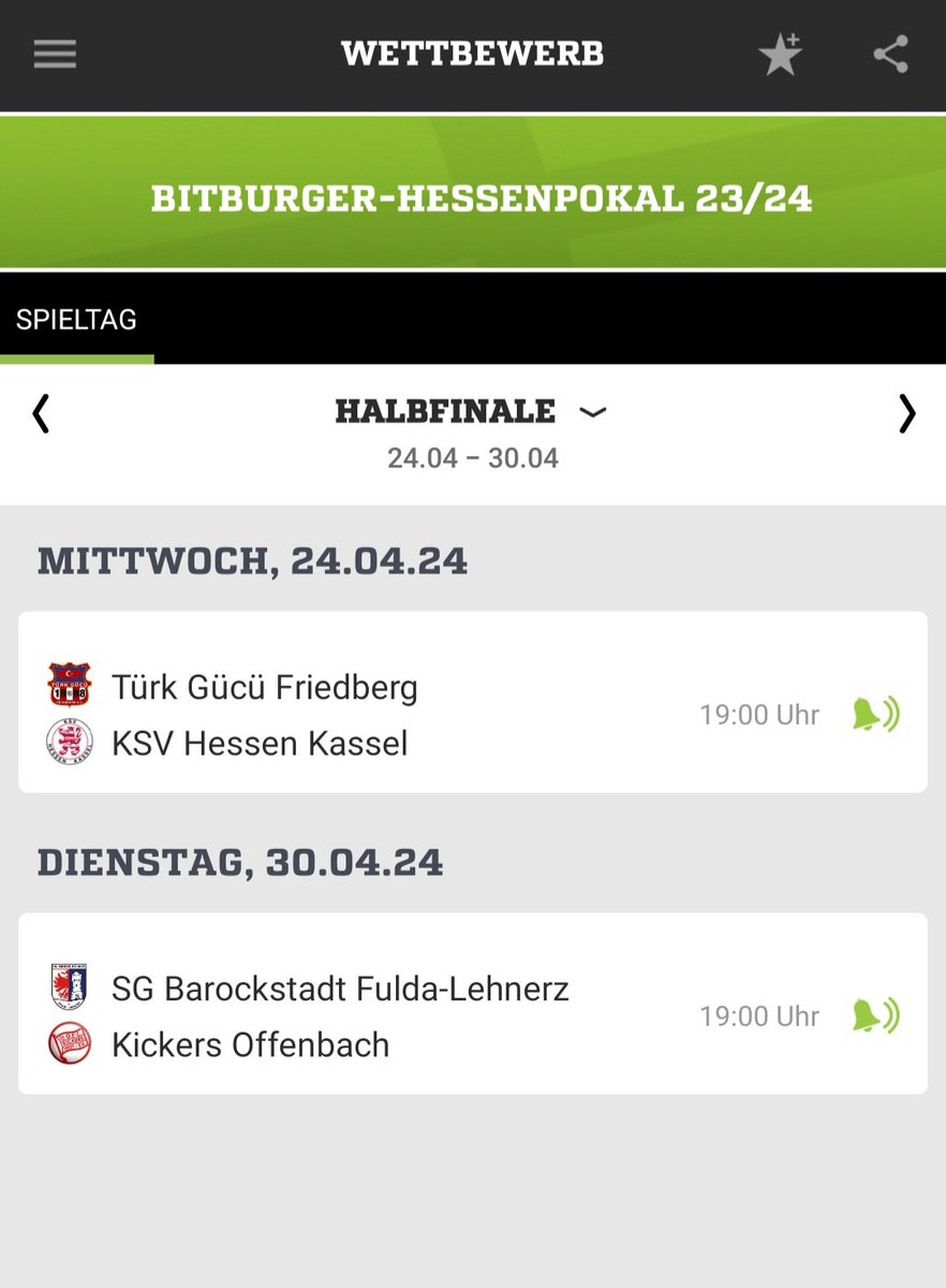 So dem klaa Bub Daume drücke... Hessenpokal Halbfinale gegen Hessen Kassel... mehr Zuschauer als in Hoppenhein