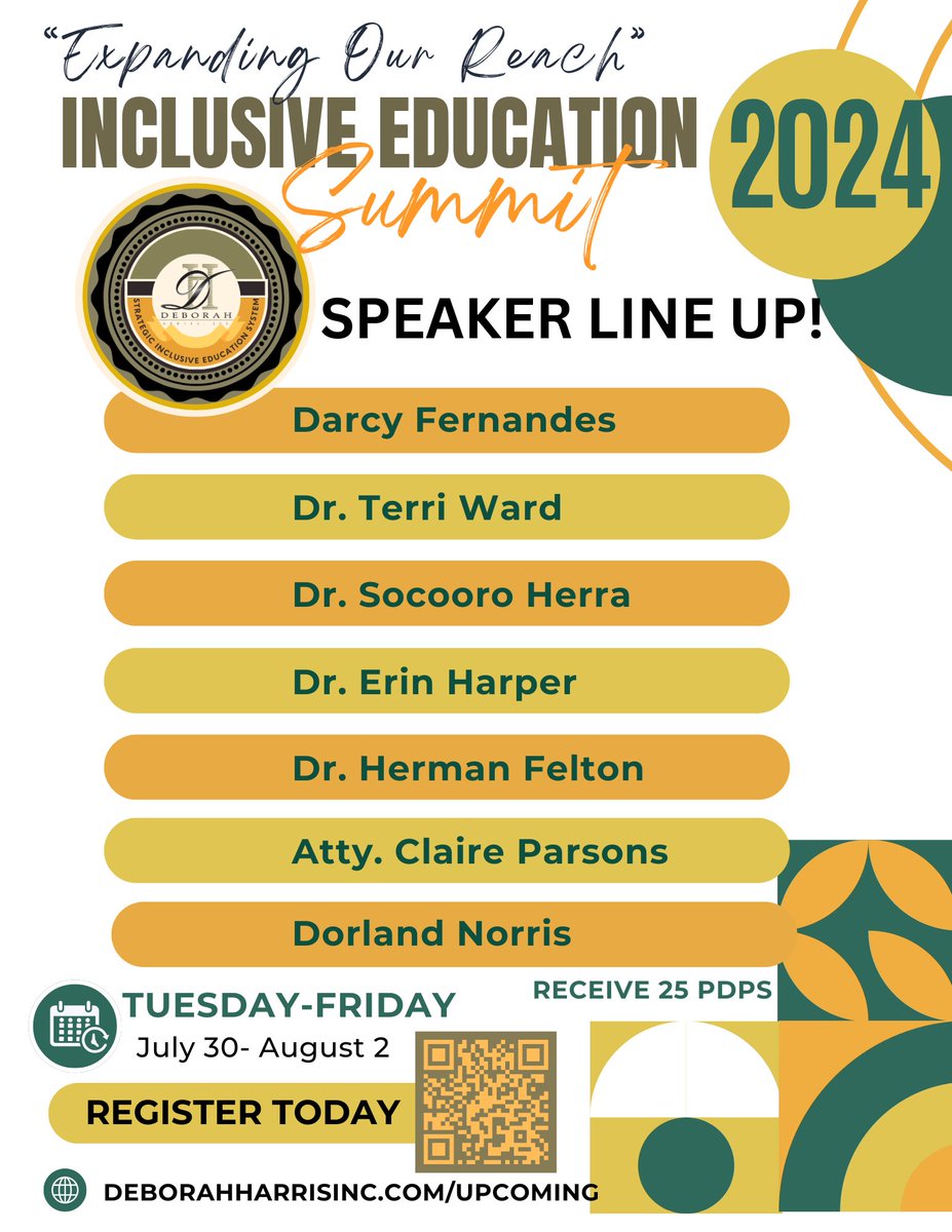🌟 Meet the Powerhouse Presenters for the 2024 Inclusive Education Summit in Nashville, TN! 🌟 Get ready to be inspired! Join us for an unforgettable summit filled with insights and strategies for inclusive education! 🎉 #InclusiveEducation #EducationSummit #NashvilleTN