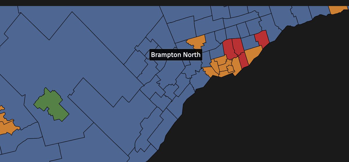 zensky's tweet photo. @FromKulak Whatever happens, it will not be an "ethnic" conflict. And, the cities are razing themselves!
Brampton looks pretty blue to me...
( Ontario 2022 provincial election results)
https://t.co/TG8FY7pc37 https://t.co/jlQlmr4oKq