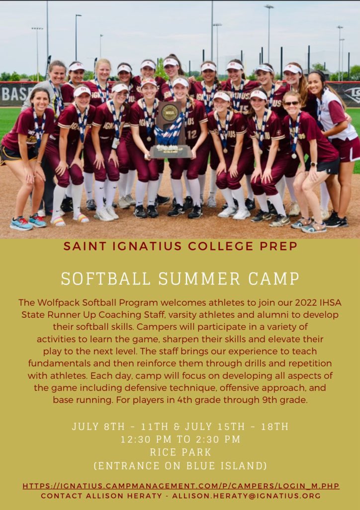 Summer is approaching. Consider spending a week or two with the Wolfpack Softball Program this July!