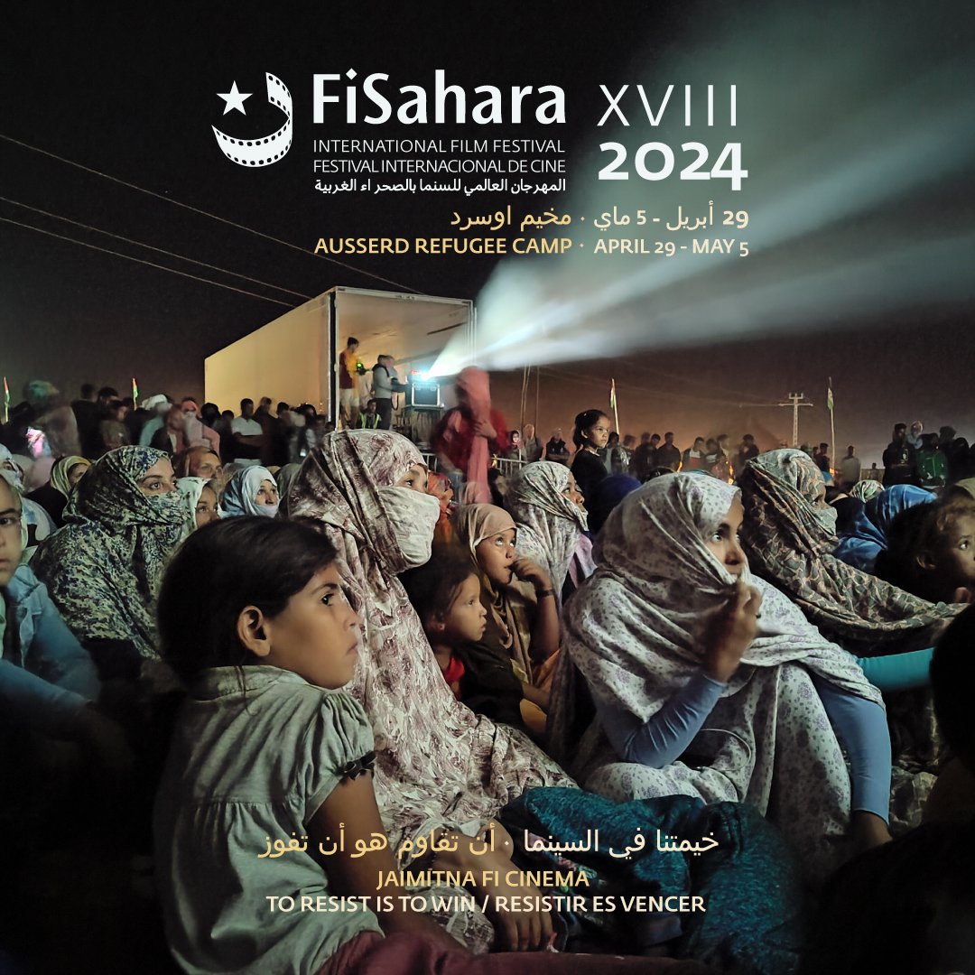 El lunes da comienzo la XVIII edición del @FiSahara en los campamentos saharauis de Tinduf. El festival busca entretener y dar formación audiovisual a la población refugiada empleando el cine como instrumento para la transformación social. Más info: fisahara.es/fisahara2024/