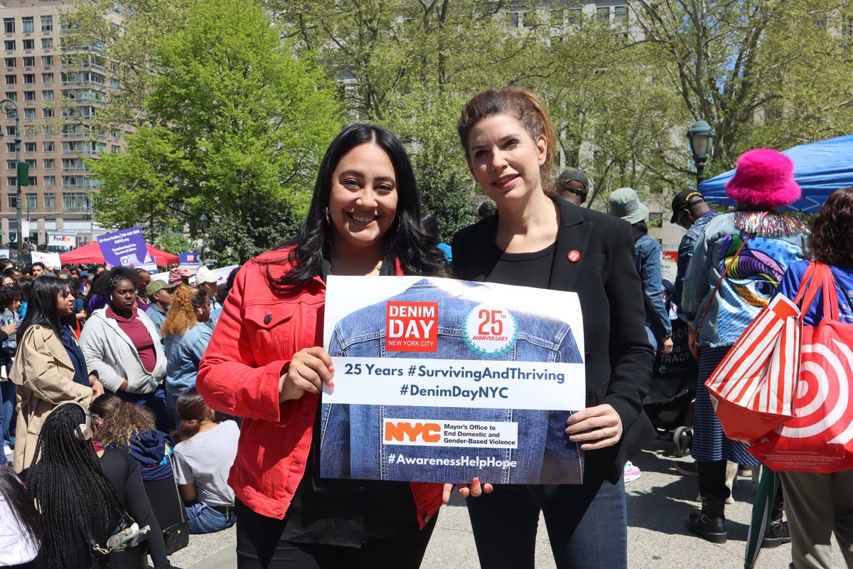 This #DenimDay I was proud to stand with our @WomensCaucusNYC Co-Chair, @JulieMenin in Foley Square to continue the fight against sexual violence. Denim Day serves as a day of action to combat the idea that rape and sexual violence are the fault or responsibility of survivors.