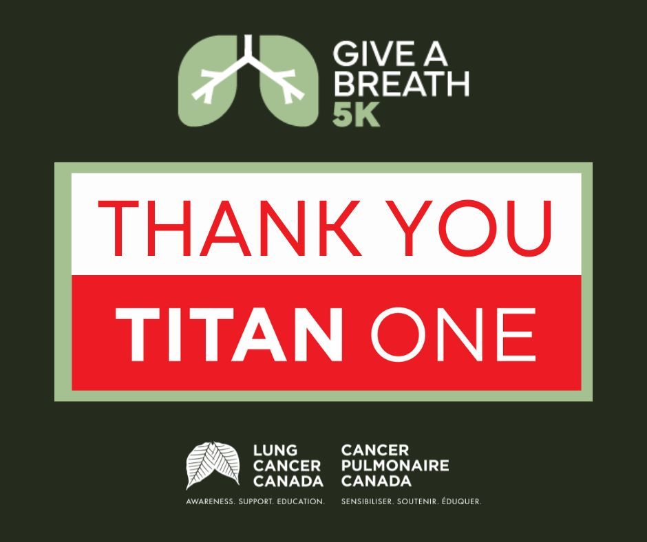 Thank you to the incredible team at @TitanONE_Inc from Give a Breath 5k Founder @mondstb & LCC for your support of Give a Breath and the lung cancer community. Your dedication and generosity are making a tangible difference in the lives of those affected by this disease.