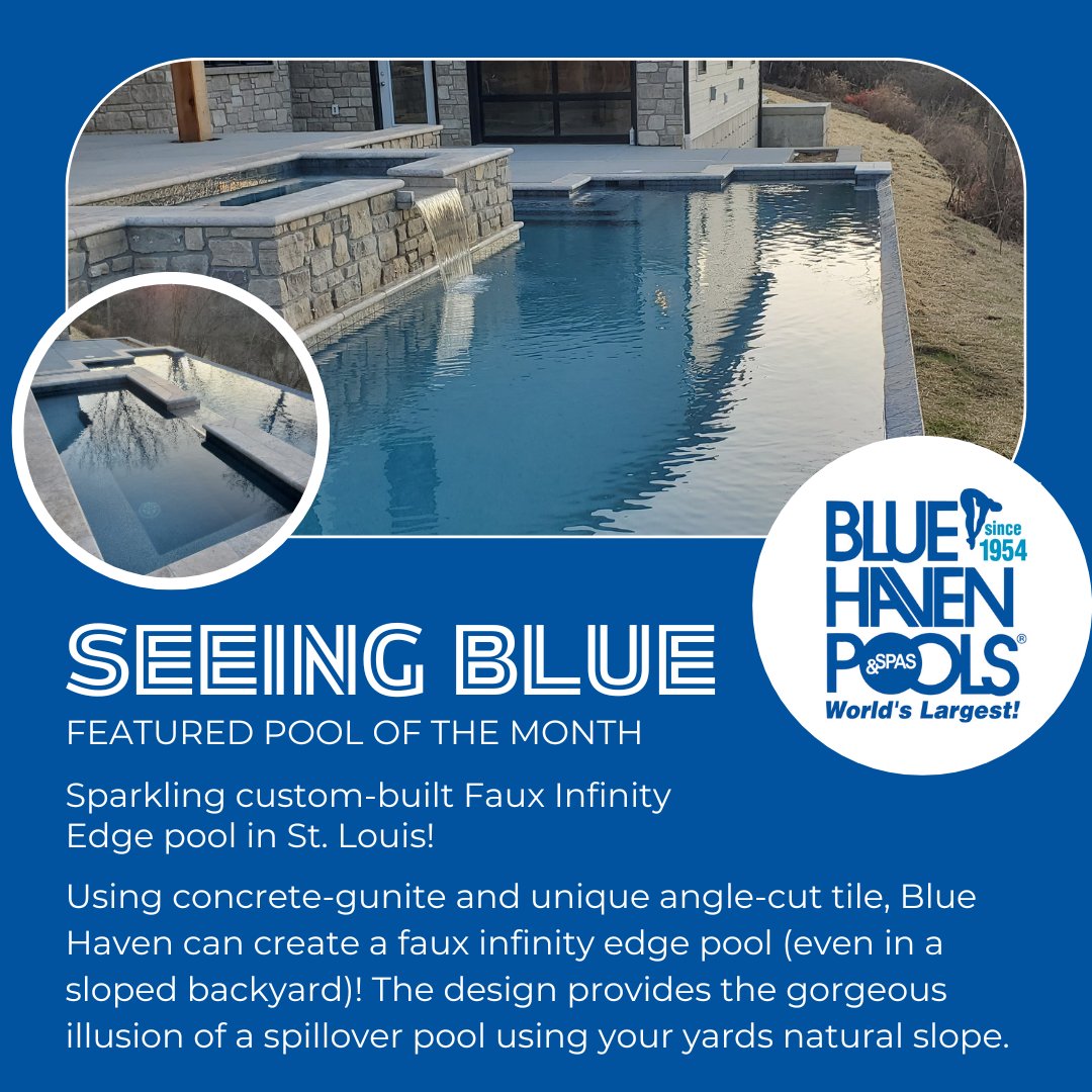 Our partners at Blue Haven Pools - St. Louis can have you Seeing Blue during those off-ice days this summer! Using the natural slopes found in many STL backyards, they can create a stunning faux infinity edge pool🏊‍♀️ More: bluehavenofstlouis.com