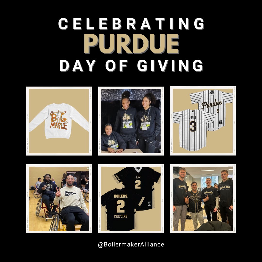 Help celebrate Purdue Day of Giving by supporting @BoilerAlliance and purchasing your favorite student athletes gear! 🚂 None of this would be possible without all of you and for that we say thank you! Let’s keep this train rolling!