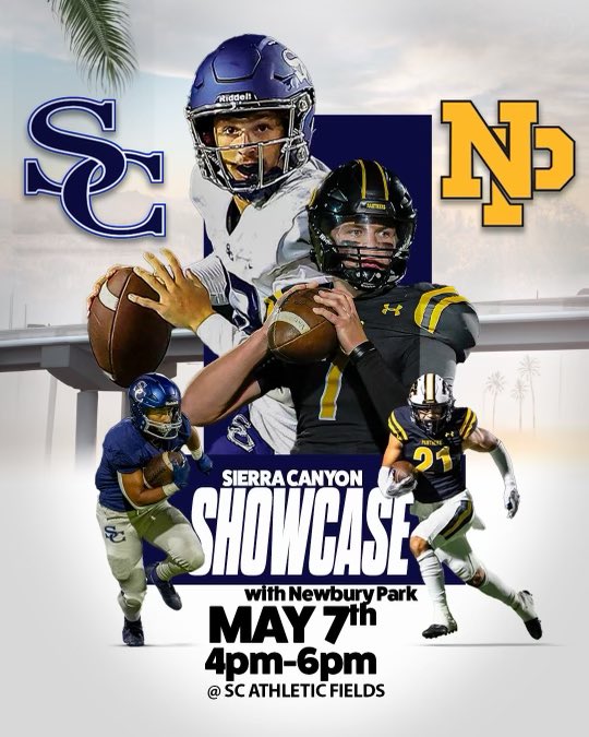 College Showcase May 7th at 4pm at Sierra Canyon. Ton of future college players all on the same field. Excited to host our guests @NPPanthersONE #winnerswin #ballerswithbrains