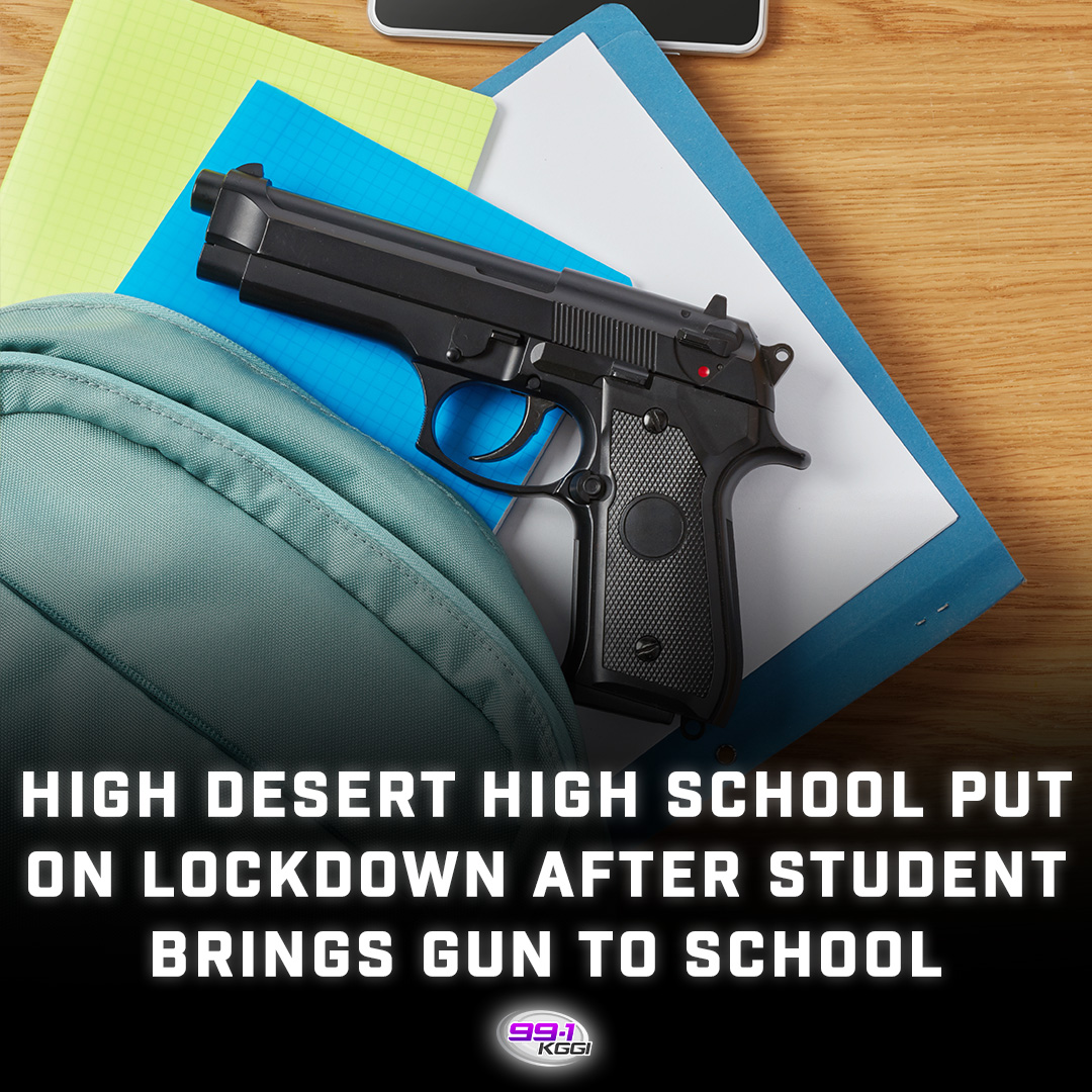 #OakHillsHighSchool in the #HighDesert was placed on #lockdown Tuesday after a student was reported having a firearm. Authorities quickly found the student and recovered the gun after a short foot chase. All students were safe. Full story and video at bit.ly/3we7vMQ.