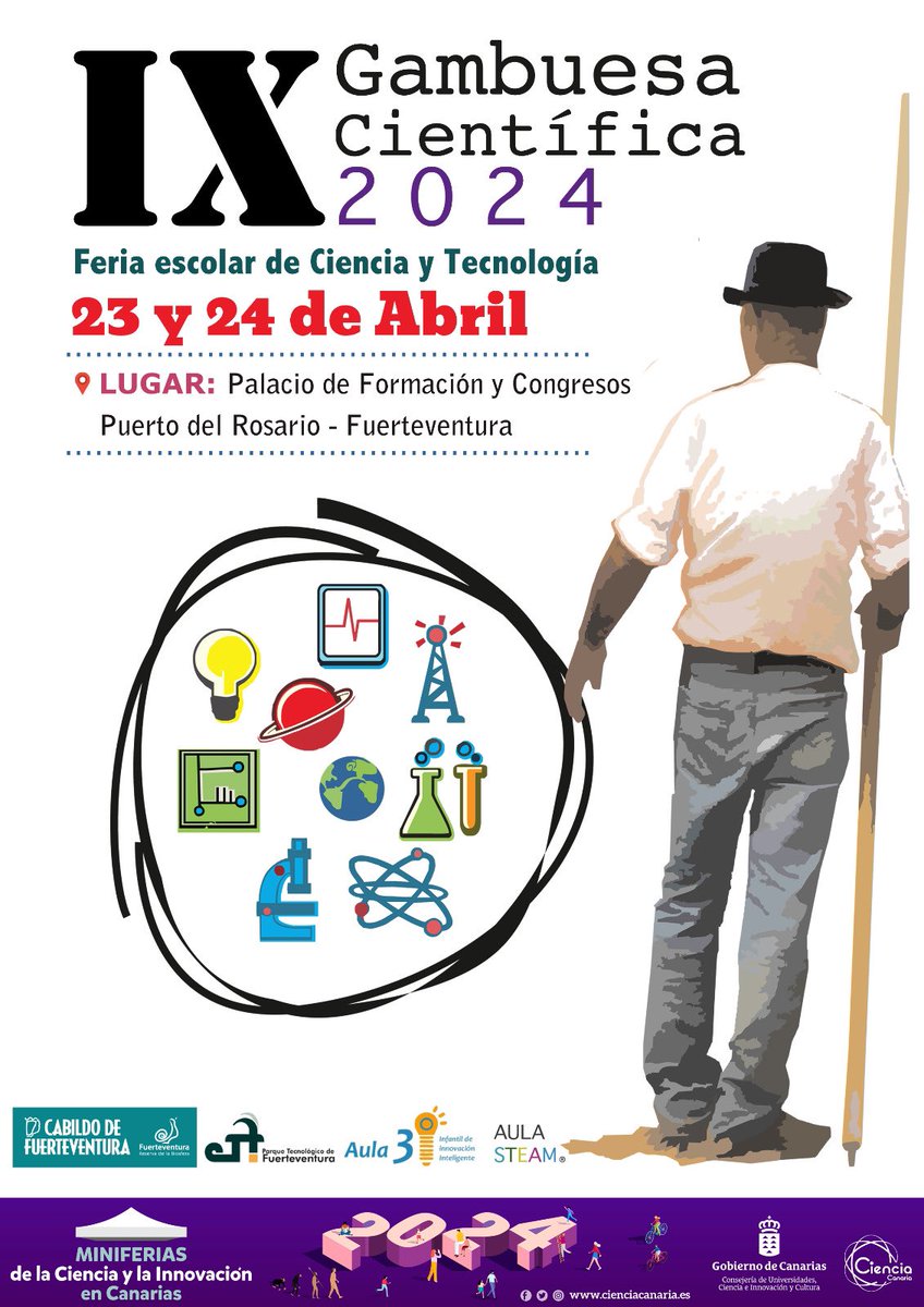 aula3i's tweet photo. Banderas de ciencia ondean en Fuerteventura. Hoy también  con las #Miniferias de la Ciencia y la Innovación @agenciaiisi Los centros escolares han mostrado tambien sus proyectos en la IX Gambuesa Cientifica. Aprendemos ciencia haciendo ciencia!! https://t.co/DLSl8895PG