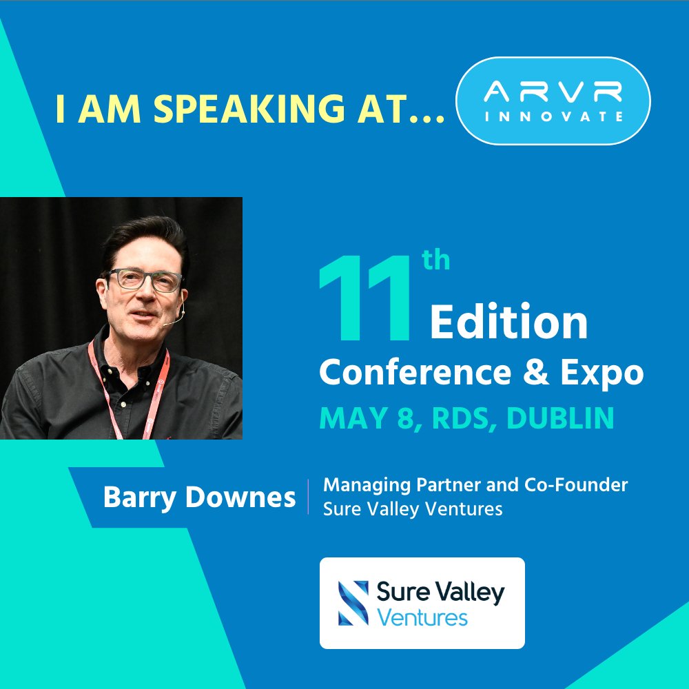 Another one of our brilliant speakers from @SureValley who will be joining us at #ARVRINNOVATE 2024. Very excited to have Barry Downes on board! #SureValley