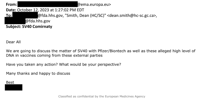 Seven months after the info on high DNA in mRNA shots came out the EMA still calls it 'alleged,' meaning it hasn't even checked itself. Instead of checking, it goes to the sponsor/manufacturer, which according to a Health Canada official had chosen not to inform regulators.