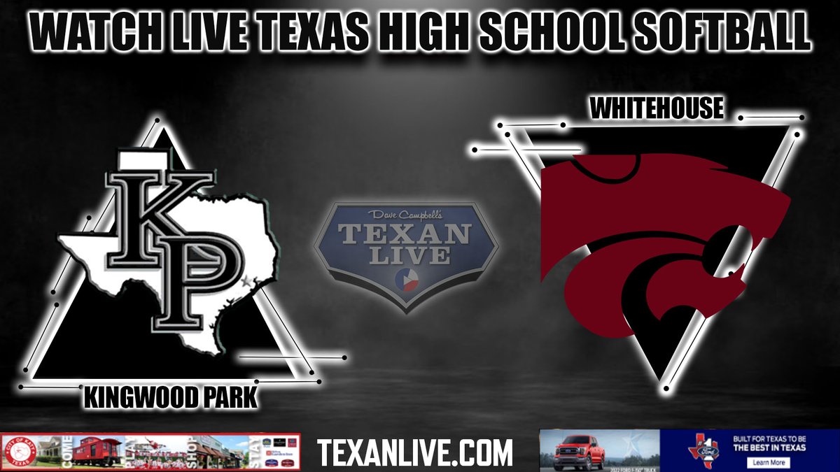 Dave Campbell’s Texan Live - Texanlive.com (@texan_live) on Twitter photo WATCH THIS SOFTBALL SERIES LIVE
BI-DISTRICT PLAYOFFS
Kingwood Park vs Whitehouse
<a href="/jdsetxsports/">jdsetxsports</a> on the call
Game One (4/25 at 6pm): bit.ly/3Uy82ld
Game Two (4/26 at 6pm): bit.ly/3WeKHaG
Game Three If Necessary (4/27 at 1pm): bit.ly/3waI0w3 WATCH THIS SOFTBALL SERIES LIVE
BI-DISTRICT PLAYOFFS
Kingwood Park vs Whitehouse
<a href="/jdsetxsports/">jdsetxsports</a> on the call
Game One (4/25 at 6pm): bit.ly/3Uy82ld
Game Two (4/26 at 6pm): bit.ly/3WeKHaG
Game Three If Necessary (4/27 at 1pm): bit.ly/3waI0w3