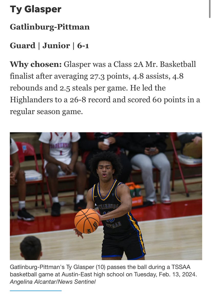 Major thanks to @TJ3rd_ and @prepxtra for naming Ty Glasper @GlasperTy 
1st team in the Knoxville coverage area. This is a major accomplishment. Top 5 out of dozens of legit hoopers