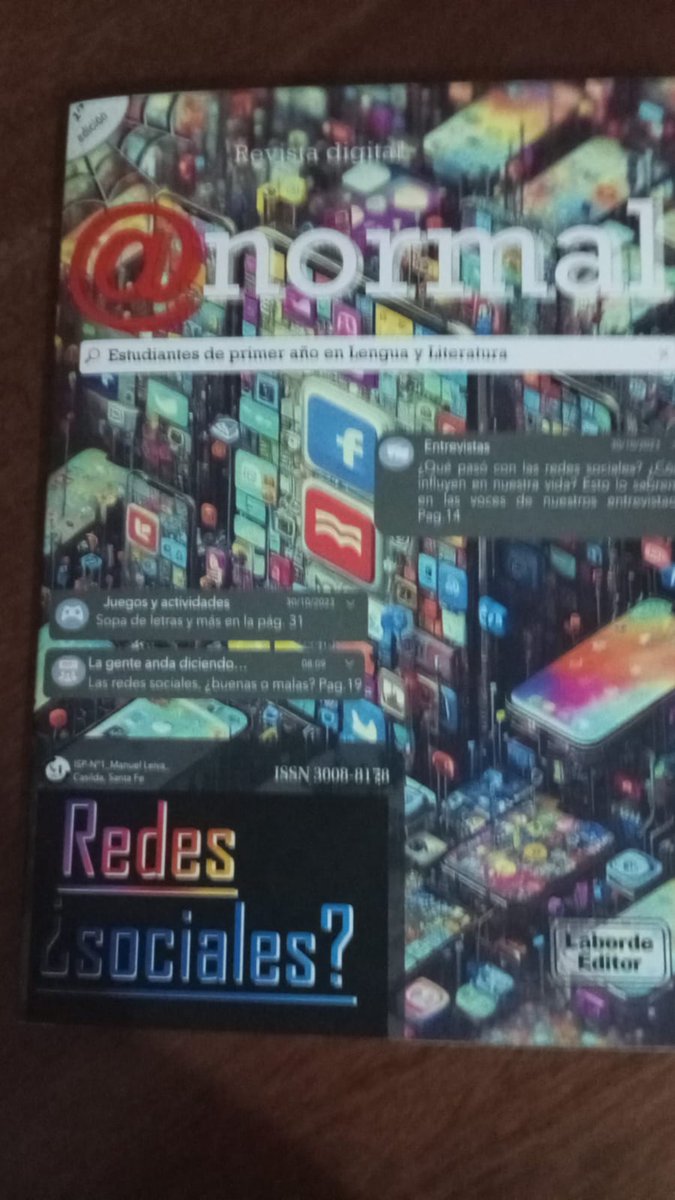 Queremos compartir la presentación de una revista realizada por el Profesorado de Lengua y Literatura 2°, sobre: Redes Sociales y Jóvenes.
Lo presentaron a 3ro de Profesorado de Matemáticas para pensar en los jóvenes de hoy 🧡💛🤍
Link de la revista:
drive.google.com/file/d/18vpvbd…