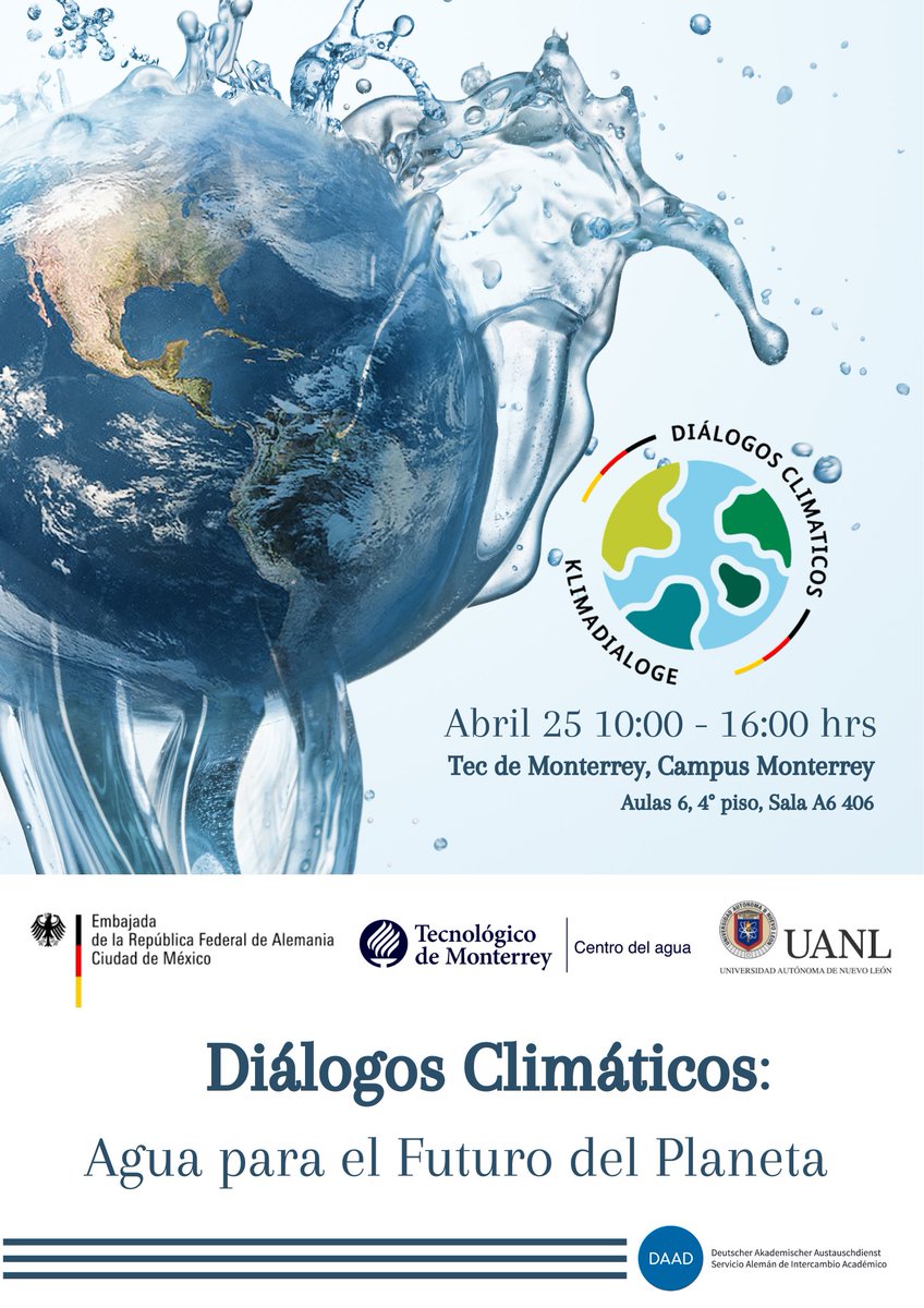 Peter Krieger, investigador del IIE, dará la conferencia magistral “La eco-estética del agua en el Antropoceno” dentro del evento “Diálogos Climáticos: Agua para el Futuro del Planeta”
🗓️25 de abril⏰14:20📍Tecnológico de Monterrey, Campus Monterrey
@AlemaniaMexi @TecdeMonterrey