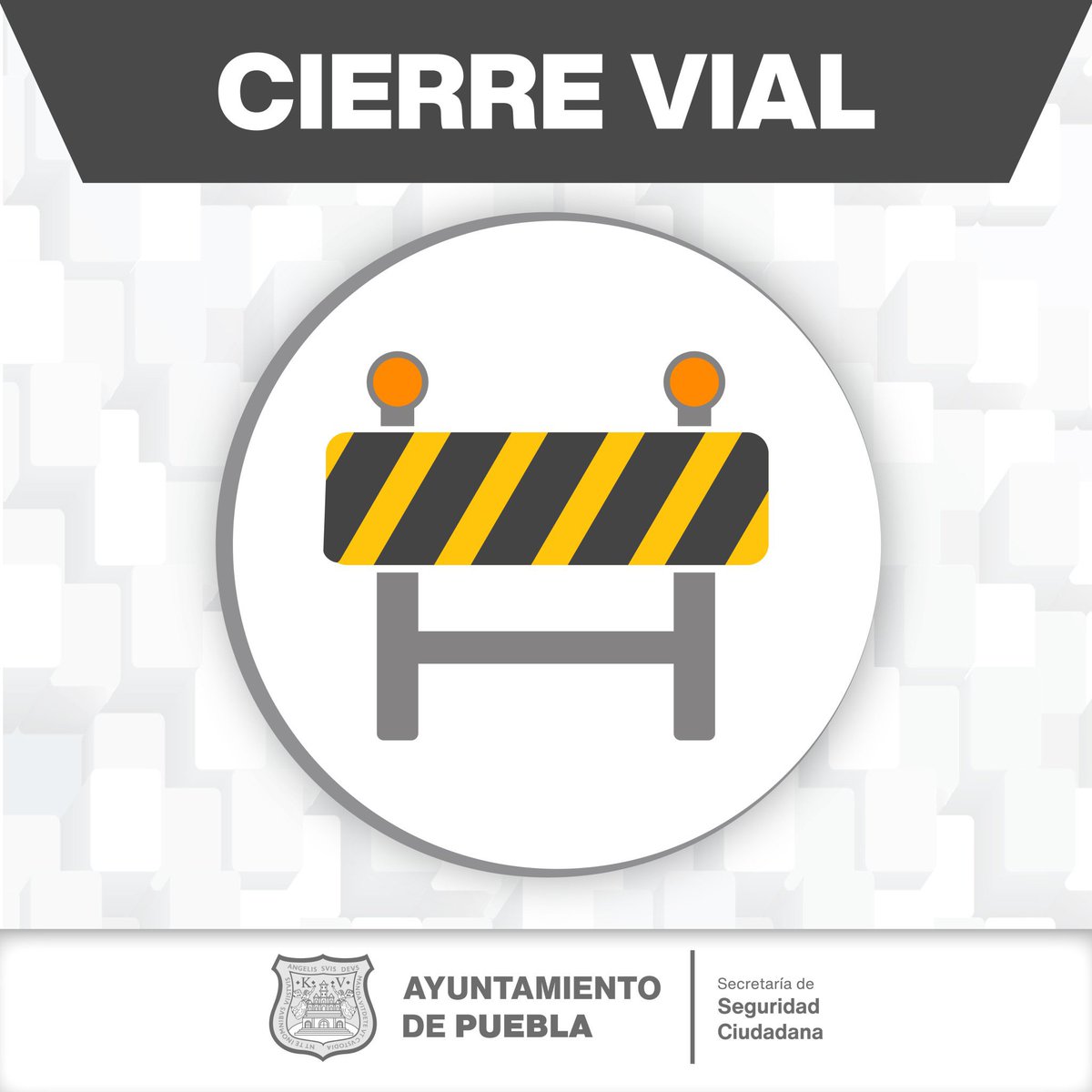 🚨 | Se implementan cierres a la circulación en: 📍 Av. San Pablo entre 104 Poniente y 27 Norte. Permite el trabajo de unidades de emergencia. 🚓