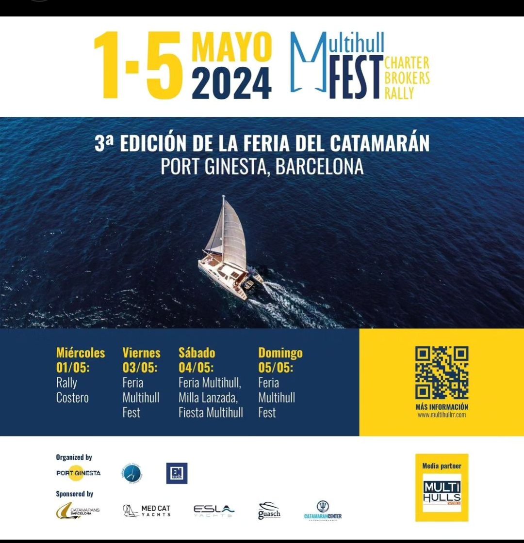 CatamaranCenter's tweet image. Del 3 al 5 de mayo en Port Ginesta, 1ª Feria del Multicasco de alquiler y de ocasión en España.
multihullrr.com/inscripcion
#portginesta #catamaran #trimaran #multicasco #feriacatamaran #feriamulticasco #multihulls