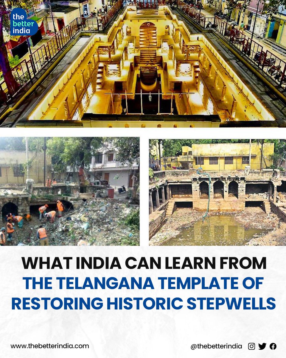 What happens when you restore a forgotten stepwell and bring it back to life? 

@rainwater_info 

#Telangana #WaterConservation #stepwell #Bansilalpet   

[Stepwells of India, Telangana, Water Conservation, Indian Architecture]