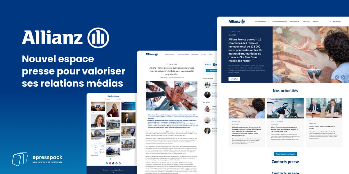 ✨ Nouvelle collaboration : Allianz x Epresspack
Allianz cherchait une solution permettant à leur équipe de Relations Publiques et de communication de fonctionner comme un véritable média. Découvrez ce que nous avons créé pour eux par ici : hubs.ly/Q02tKVG10