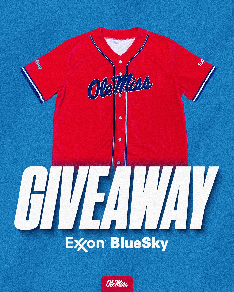 Make plans to have lunch at @OxfordExxon this Friday! Starting at 11AM, with any BBQ purchase, @OxfordExxon is giving away a 𝐅𝐑𝐄𝐄 @OleMissBSB replica jersey while supplies last! Get geared up for the weekend with Exxon and BlueSky! #HottyToddy