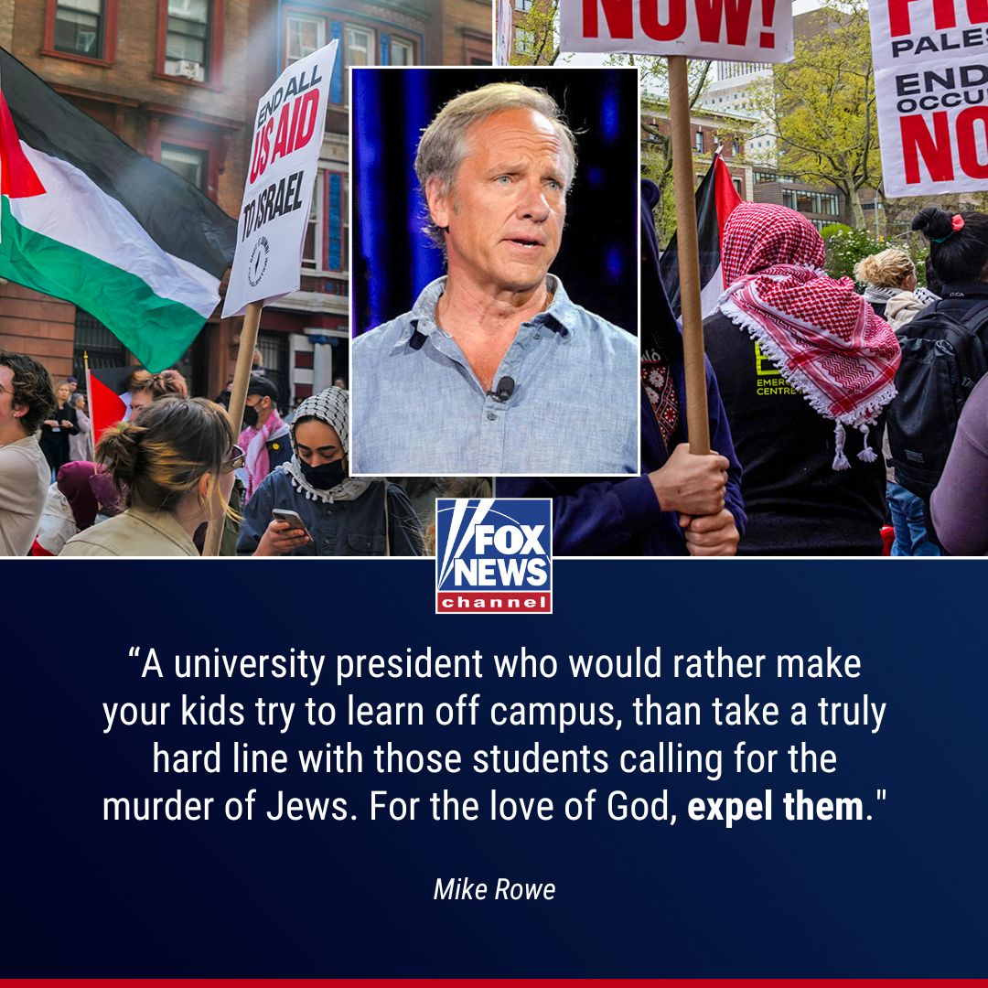 'THUGS AND BULLIES': @mikeroweworks rips Columbia University for having 'lost its mind' amid anti-Israel mobs taking over the campus. trib.al/JLiAAoc