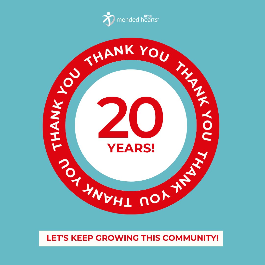 #DidYouKnow April is Mended Little Hearts 20th Anniversary❓ To celebrate serving the #CHDCommunity for 20 years we want to hear from YOU! You are what makes MLH what it is today. For more details and to get involved visit the link below⬇️ mendedhearts.org/mlh-20th-anniv…