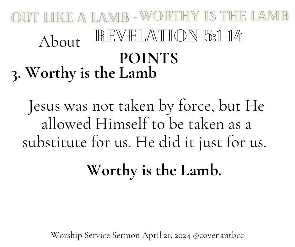 #CovenantBCC #service #biblestudy #Columbus #motivation #worship #holyspirit #jesus #God #christ #columbus #bible #columbusohio #keiakatrell #godsplan #message #reading #churchonline #blackgirlmagic #OutLikeALamb
#Worthyisthelamb #lambofgod