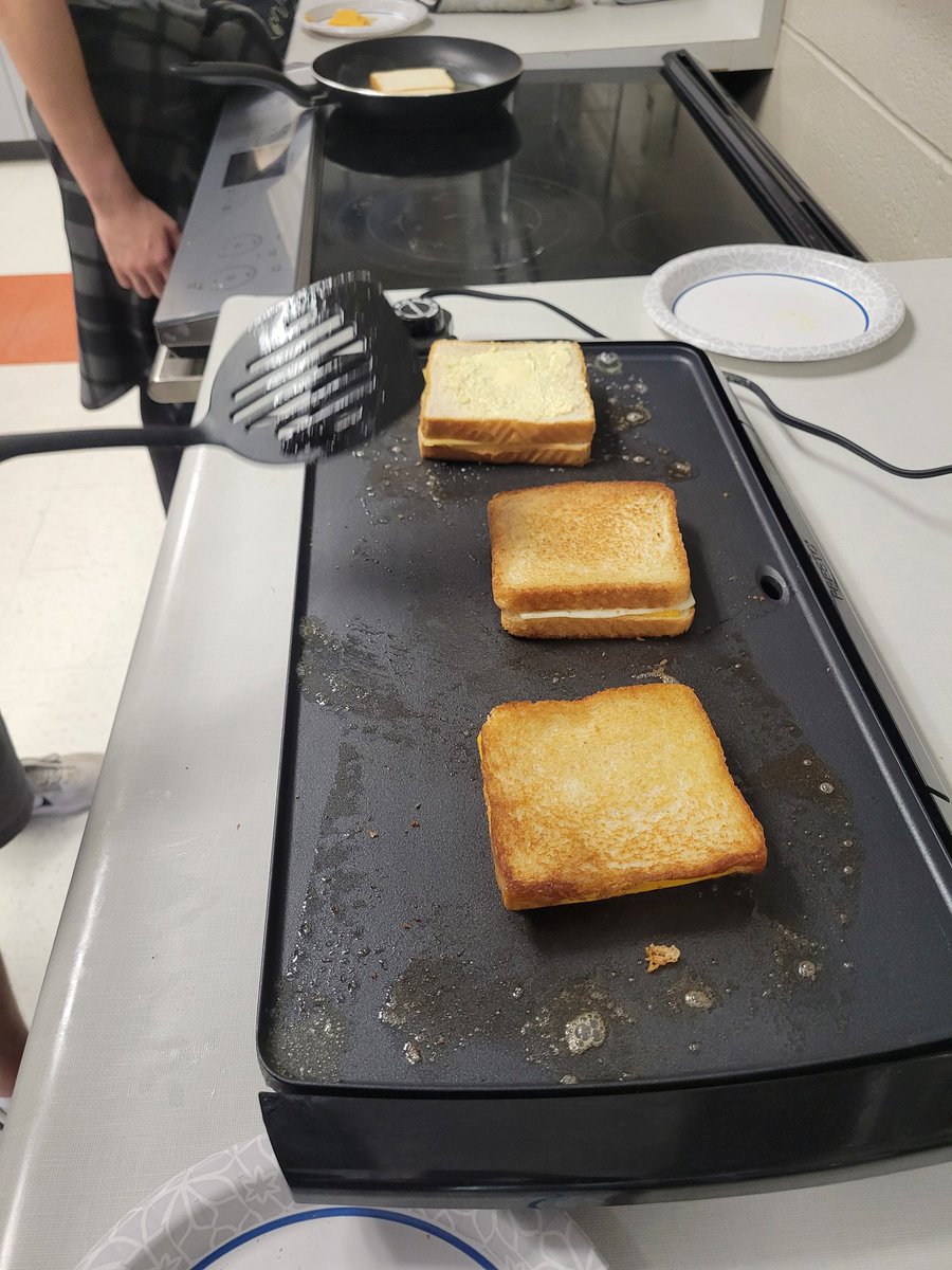 Gourmet grilled cheese for the win! #CookingClass #AHSisFamily