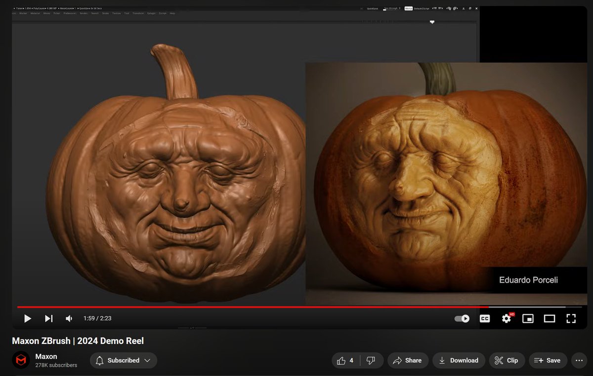 My work at Zbrush 2024 Demo Reel
youtube.com/watch?v=HiTdGr…