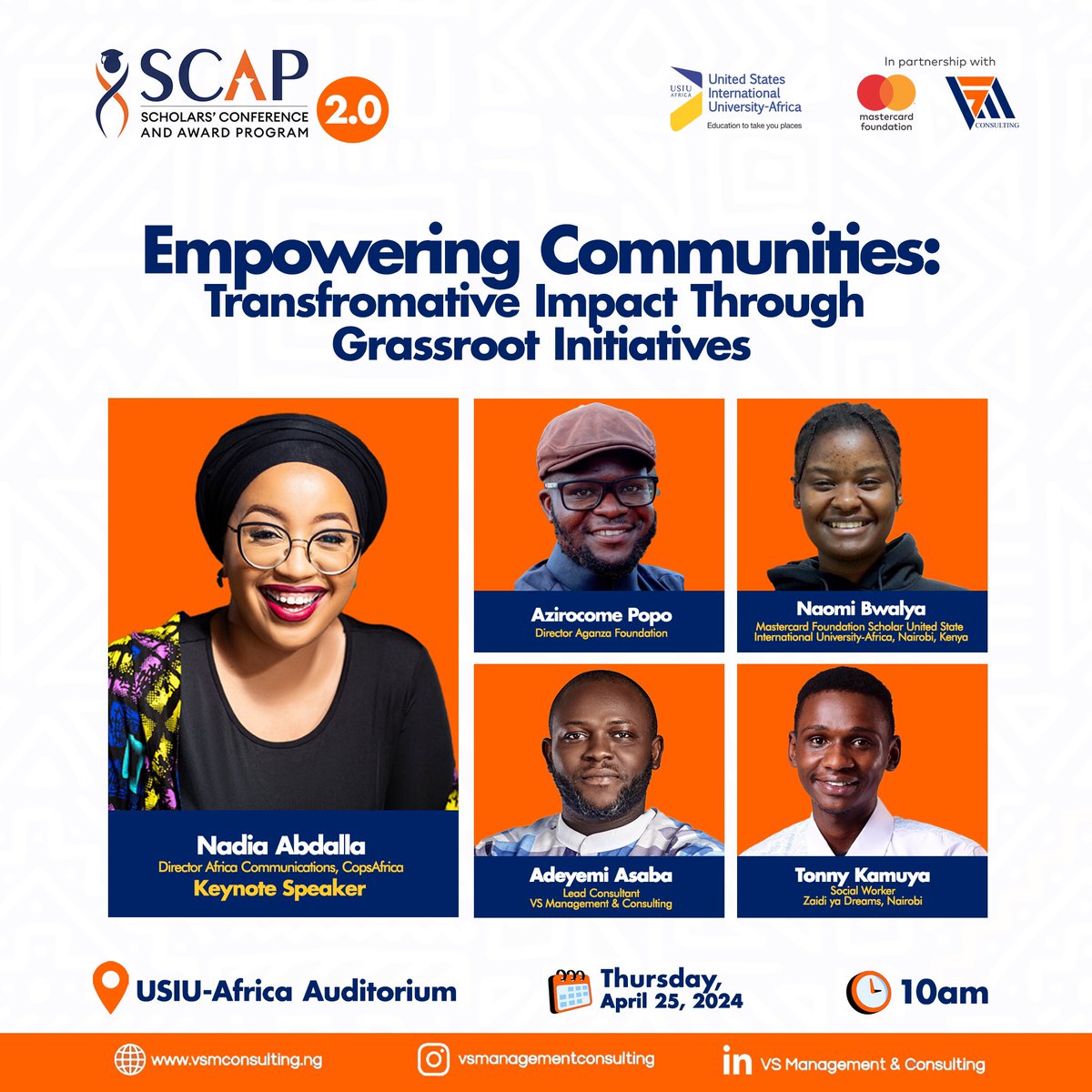 vsmconsult's tweet photo. Join us tomorrow for the Scholars Conference and Award Program!

We’re thrilled to celebrate the remarkable community projects initiated by Scholars from  @ExperienceUSIU across Nairobi. 

#TLTKenya2024 #TLT24 #CommunityDevelopment https://t.co/HGe3vrBvWc