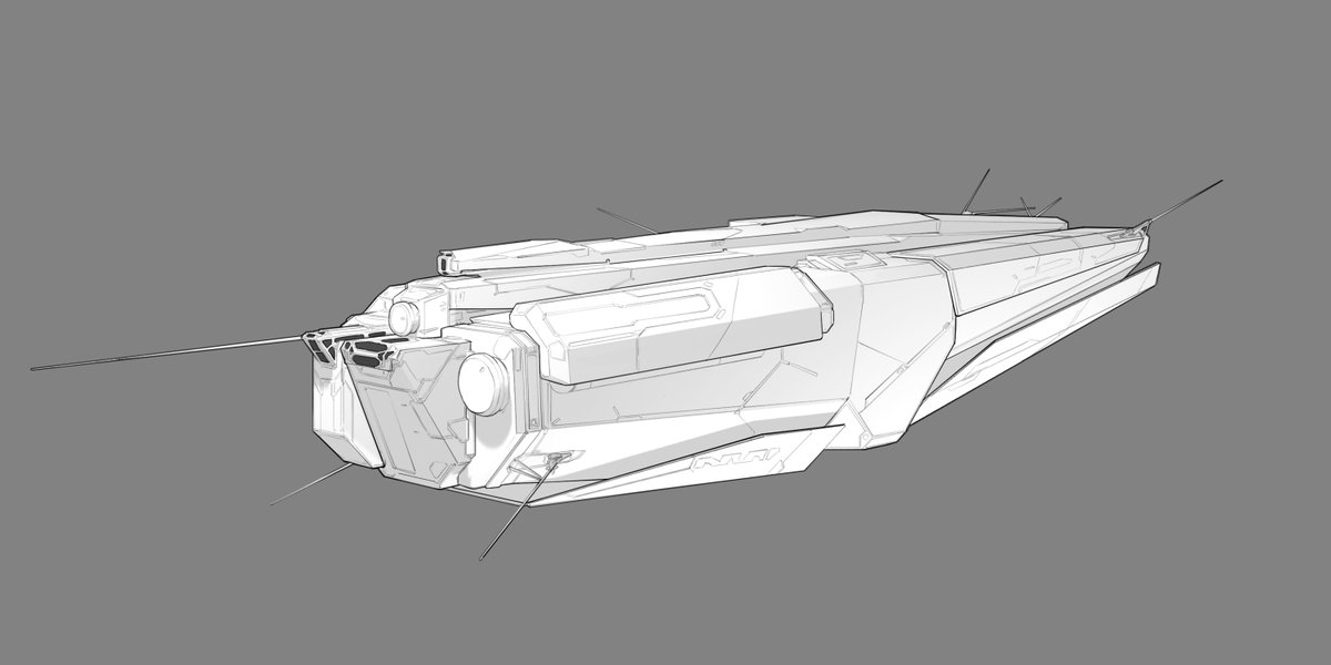 Haven't drawn a spaceship in too long, feels good to sketch one out again.