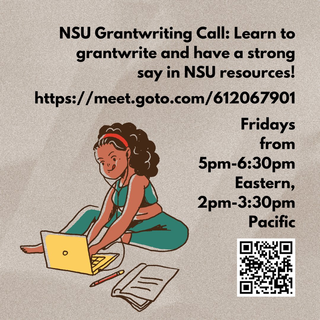 Becoming involved in grant writing is a great way to shape the direction of our national union & learn a skill that's invaluable in the context of the non-profit industrial complex--join us Fridays, 5 PM EST, starting May 3, meet.goto.com/61267901