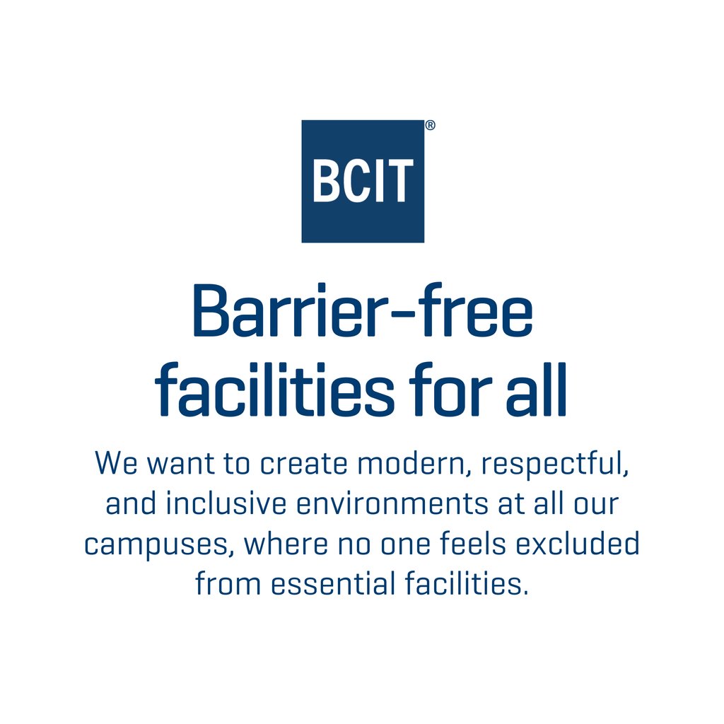 The newly opened DTC Universally Accessible and Gender Inclusive Washroom & Changeroom Project is part of our institutional commitment to equity and accessibility for all students, staff members, and other campus users.

#BCIT #BCITCPF #DTCuniversallyinclusive