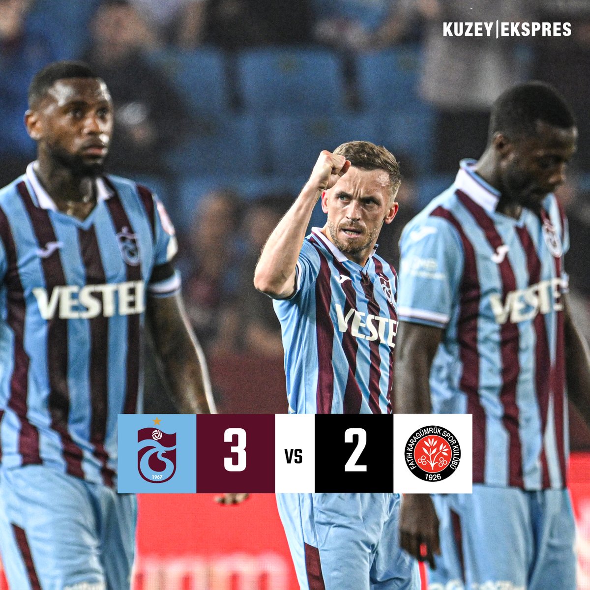 Karagümrük'ü 3-2 yenen Trabzonspor, İstanbul'a avantajlı bir şekilde gidiyor. 📝Trabzonspor'u nasıl buldunuz?