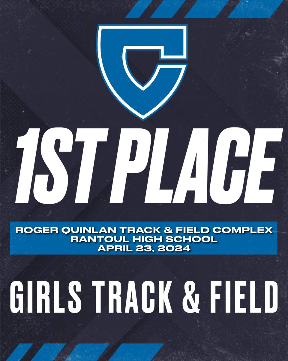Congratulations to the Girls Track & Field team on their 1st place finish at yesterday's meet in Rantoul!  Check out individual results here - athletic.net/TrackAndField/…  #IfItAintBlueItAintTrue #FullyCharged